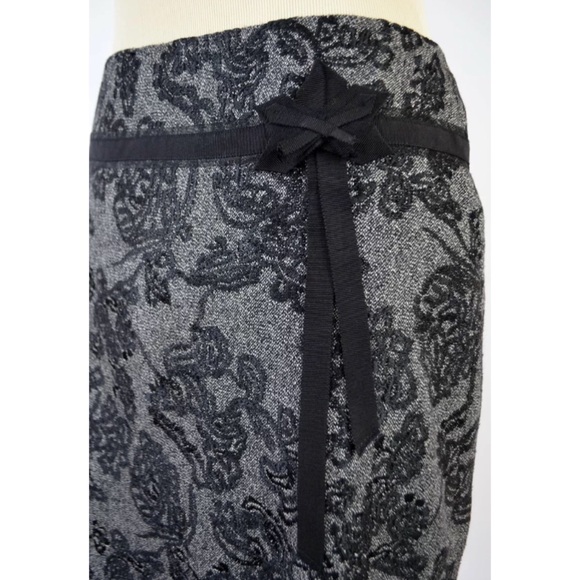 Ann Taylor black tweed pencil SKIRT Petite floral - Picture 4 of 7